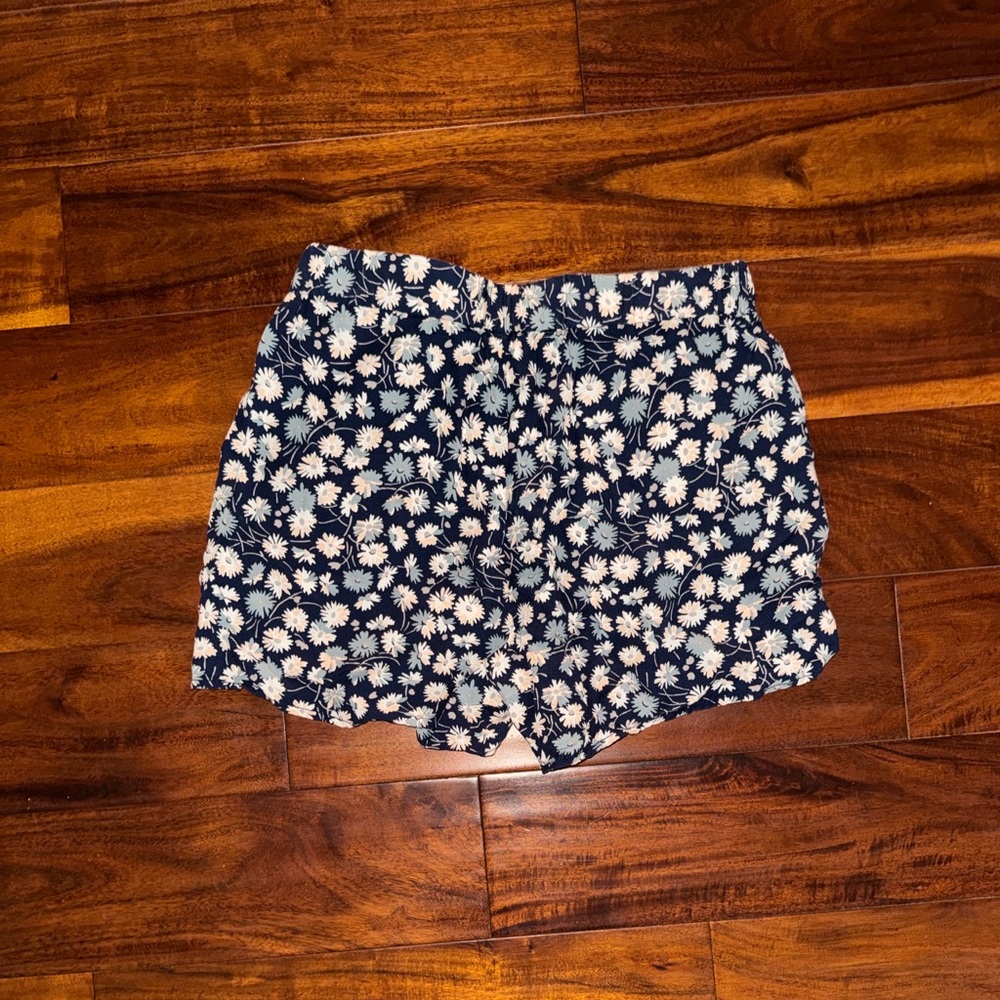 Madewell Women's XS‎ Daisy Floral Print Blue Shorts Lounge Sleep Casual